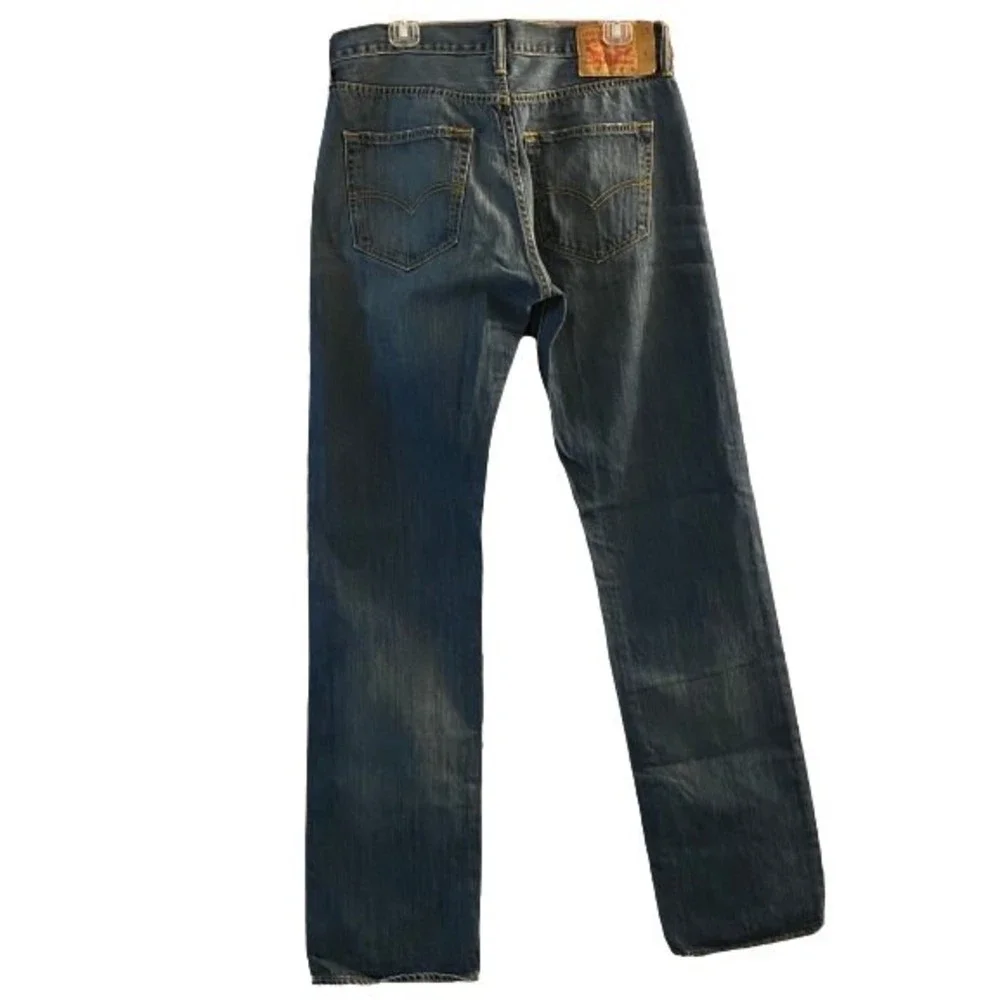 Men's 501 XX Levi Strauss Straight Leg Denim Jeans Stone Wash Size W34